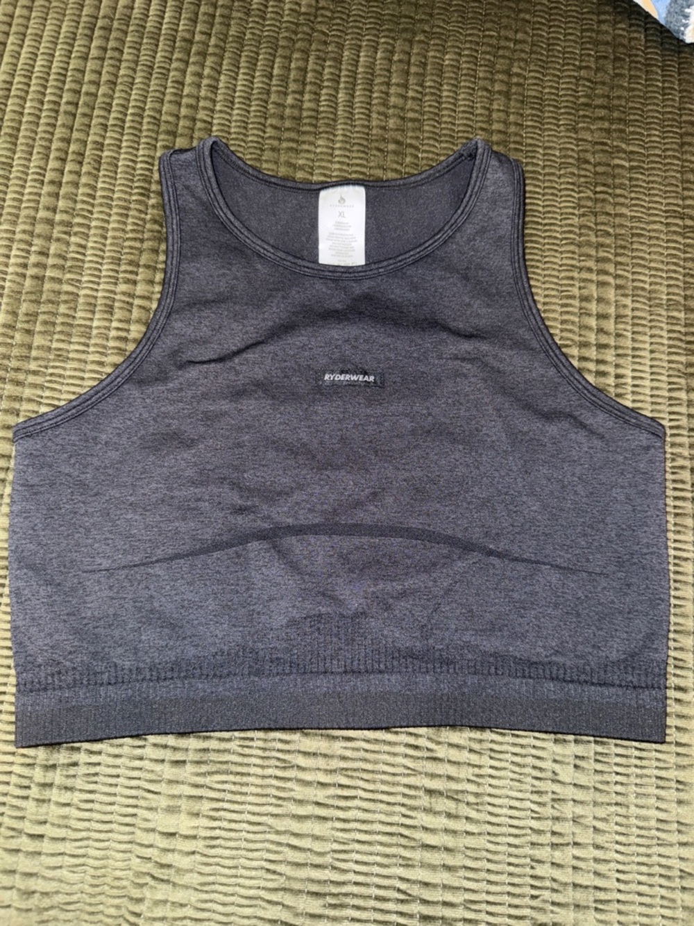 Ryderwear Dark Gray Seamless Crop Sports Bra